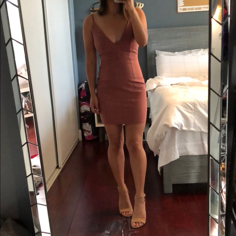 Muted mauve bodycon dress